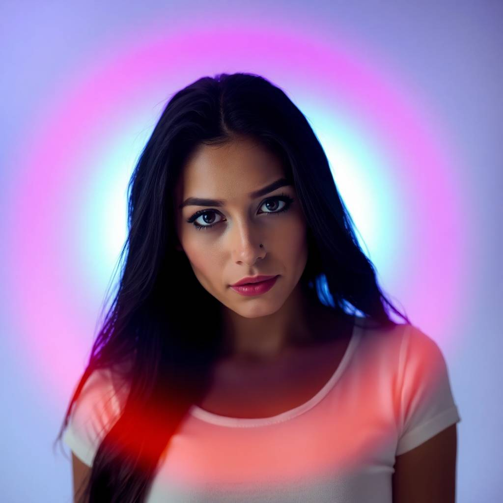 Woman with colorful aura photography